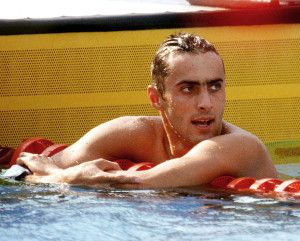 Canada's Marcel Gery competing in the swimming event at the 1992 Olympic games in Barcelona. (CP PHOTO/ COC/Ted Grant) Marcel Gery du Canada participe en natation aux Jeux olympiques de Barcelone de 1992. (PC Photo/AOC)