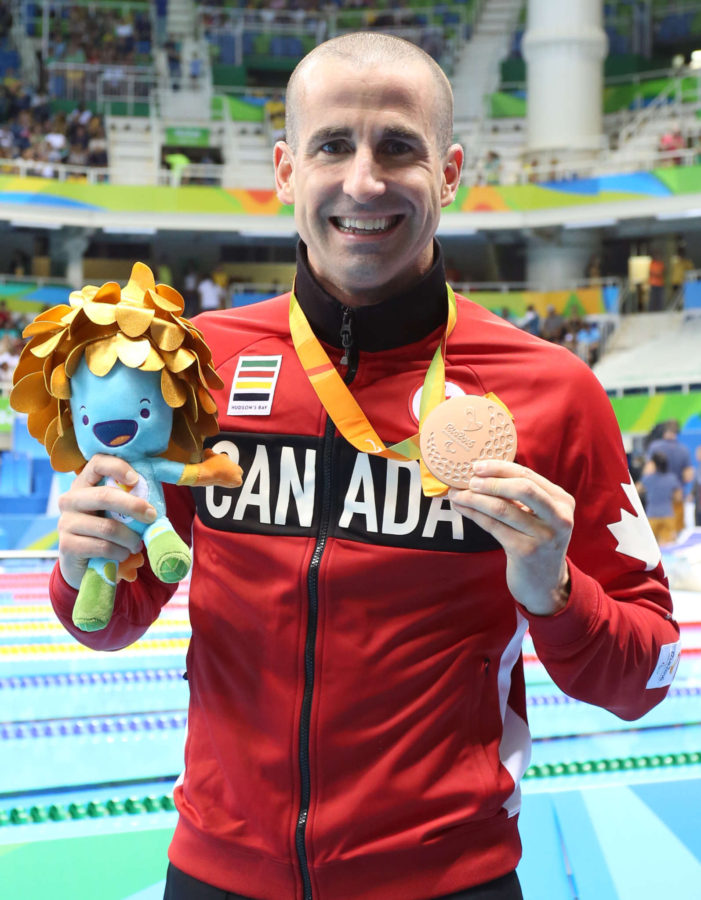 Rio de Janeiro-15/9/2016- Canada swimmer Benoit Huot swims to a bronze medal in the men's 400m freestyle final at the 2016 Paralympic Games in Rio. Photo Scott Grant/Canadian Paralympic Committee